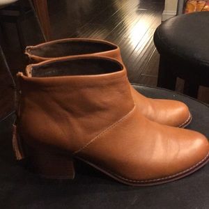 TOMS tan leather booties